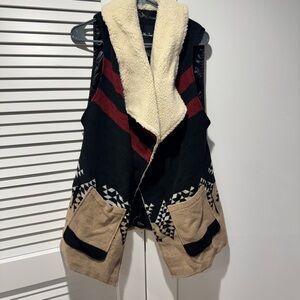 Black and Tan Vest with Red Accents